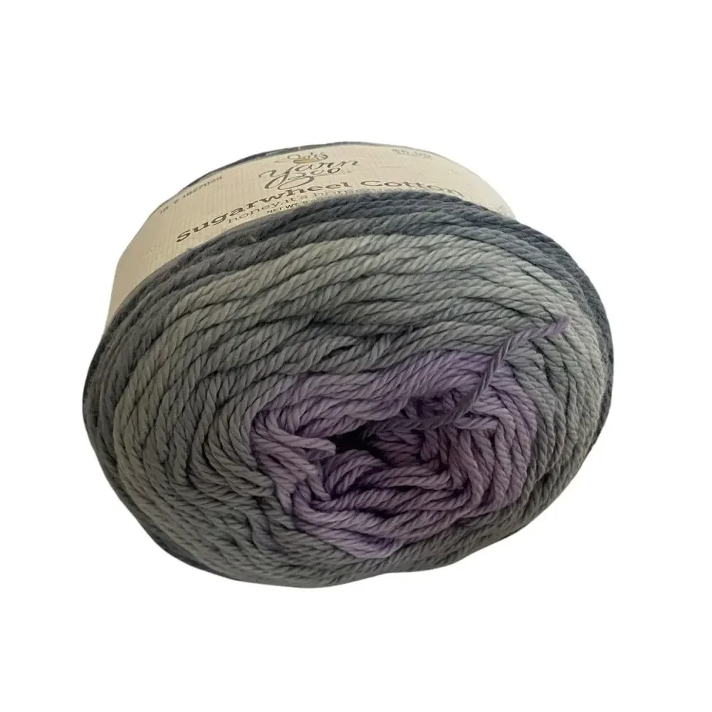 Yarn Bee Sugarwheel Cotton Yarn Honey It's Homemade Gray Purple 5oz 335 Yards